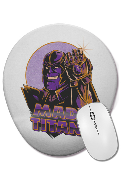 BASKI DÜNYASI Овална подложка за мишка Thanos Mad Titan с опора за китката