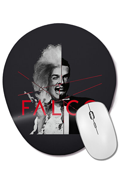 BASKI DÜNYASI Mouse Pad oval Falco Rock Me Amadeus cu suport pentru încheietu...