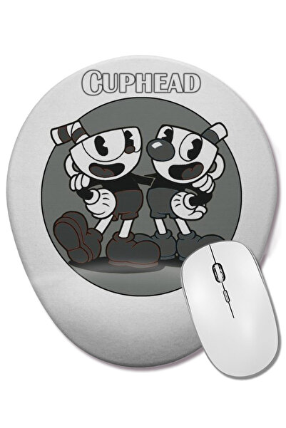BASKI DÜNYASI Cuphead P B Οβάλ ποντίκι με υποστήριξη καρπού