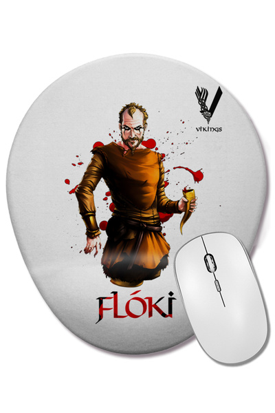 BASKI DÜNYASI Οβάλ ποντίκι ποντικιού Vikings Floki Black Knight με στήριγμα κ...