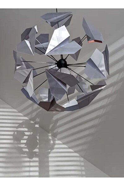 3D Brothers Artistic Geometric Paper Plane Pendant Lamp with Modern Lighting Design