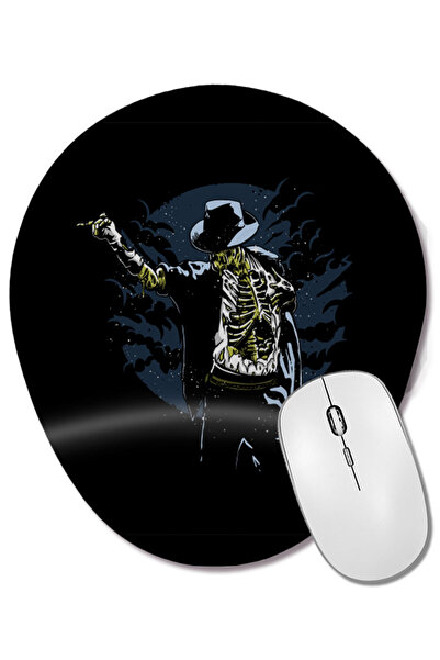BASKI DÜNYASI Mouse Pad oval cu suport pentru încheietura mâinii Zombie Michael Jackson
