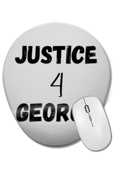 BASKI DÜNYASI Justice For George Floyd Black Lives Matter 2021 Mouse Pad oval cu suport pentru încheietura mâinii