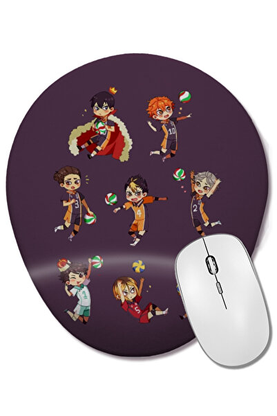 BASKI DÜNYASI Mouse Pad oval cu suport pentru încheietura mâinii Haikyuu Anim...