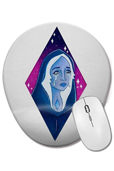 BASKI DÜNYASI Mouse Pad oval Blue Diamond cu suport pentru încheietura mâinii