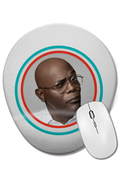 BASKI DÜNYASI Samuel l Jackson Bob Ross Meme Mouse Pad oval cu suport pentru încheietura mâinii
