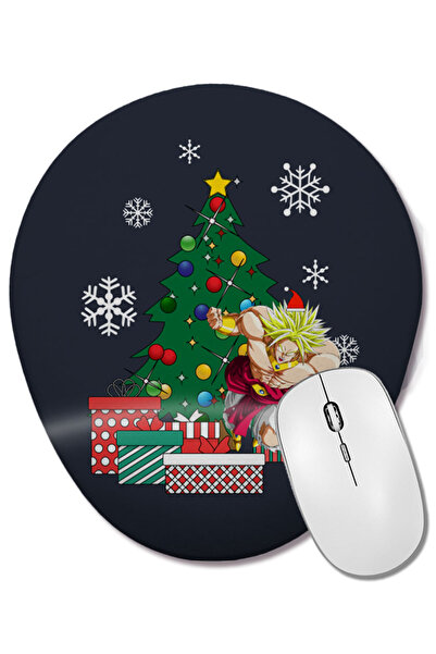 BASKI DÜNYASI Broly Around The Christmas Tree Dragonball Z Mouse Pad oval cu ...