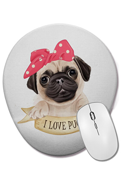 BASKI DÜNYASI Λατρεύω τον σκύλο πουγκάκι, οβάλ ποντίκι με υποστήριξη καρπού