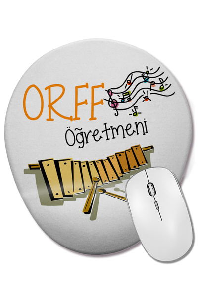 BASKI DÜNYASI Mouse Pad oval pentru profesor de muzică Orff cu suport pentru ...