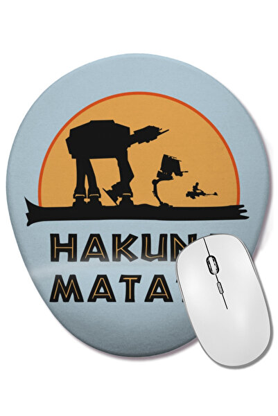BASKI DÜNYASI Hakuna Matata 01 Mouse Pad oval cu suport pentru încheietura mâinii