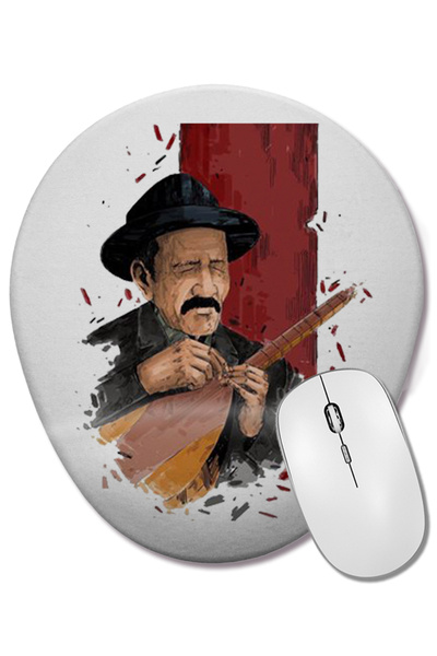 BASKI DÜNYASI Mouse Pad oval cu suport pentru încheietura mâinii Ilustrație L...