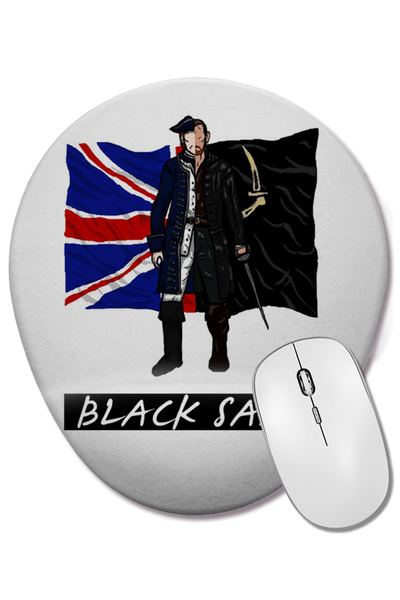 BASKI DÜNYASI Mouse Pad oval Black Sails cu suport pentru încheietura mâinii