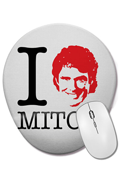 BASKI DÜNYASI Mouse Pad oval cu suport pentru încheietura mâinii I Heart Mitc...