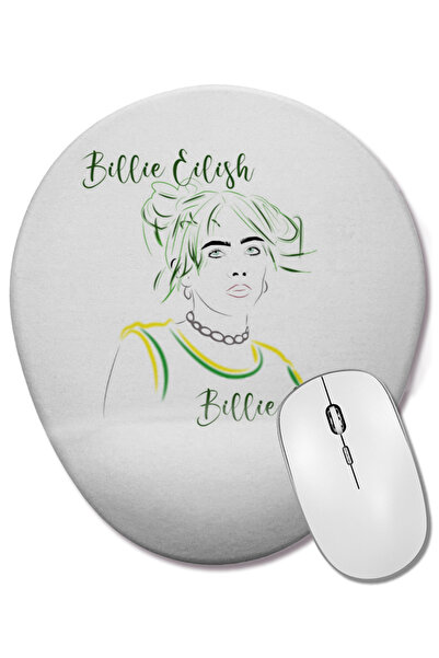 BASKI DÜNYASI Billie Eilish 012 Oval Mouse Pad with Wrist Support