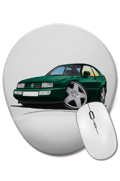 BASKI DÜNYASI Mouse Pad oval Vw Corrado Green 01 cu suport pentru încheietura...