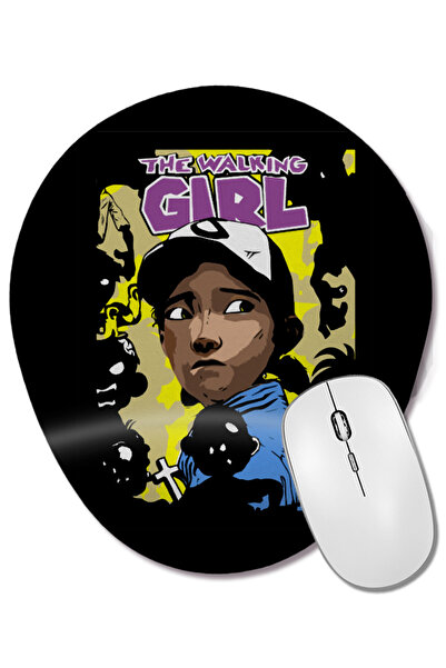 BASKI DÜNYASI Mouse Pad oval The Walking Girl cu suport pentru încheietura mâinii