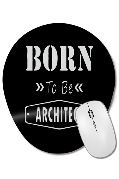 BASKI DÜNYASI Mouse Pad oval Born To Be Architect cu suport pentru încheietur...