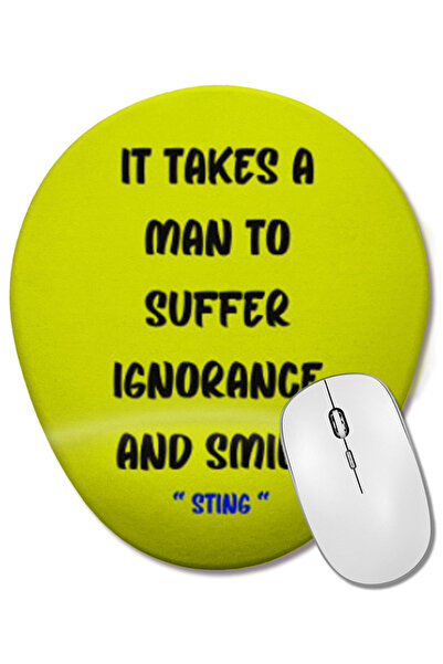 BASKI DÜNYASI Mouse Pad oval cu suport pentru încheietura mâinii, cu citate c...