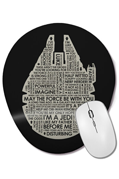 BASKI DÜNYASI Mouse Pad oval Star Wars Millenium Falcon cu suport pentru înch...