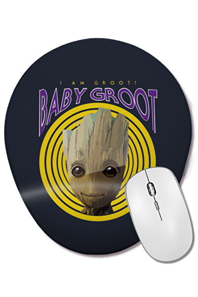 BASKI DÜNYASI Mouse Pad oval cu suport pentru încheietura mâinii Baby Groot I...
