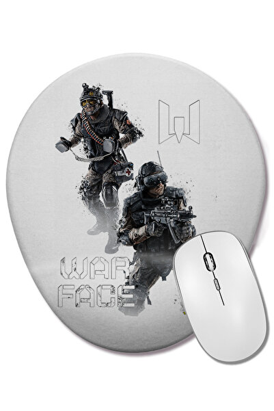 BASKI DÜNYASI Camisetas Warface Oval Mouse Pad with Wrist Support