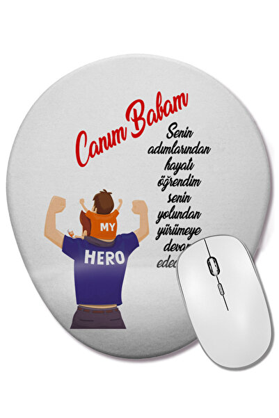 BASKI DÜNYASI Cadou pentru Ziua Tatălui 038 Mouse Pad oval cu suport pentru î...