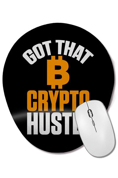 BASKI DÜNYASI لوحة ماوس بيضاوية تدعم المعصم من Got That Crypto Hustle Bitcoin BTC Cryptocurrency
