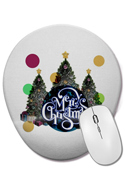 BASKI DÜNYASI Crăciun Fericit Anul Nou Concept 08 Mouse Pad oval cu suport pe...