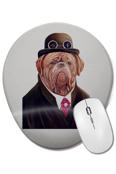 BASKI DÜNYASI Οβάλ ποντίκι με υποστήριξη καρπού με σχέδιο Fancy Pug Dog