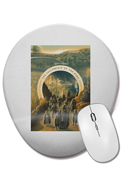 BASKI DÜNYASI Stăpânul Inelelor 03 Mouse Pad oval cu suport pentru încheietur...