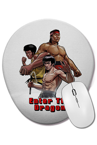 BASKI DÜNYASI Enter The Dragon Mouse Pad oval cu suport pentru încheietura mâinii