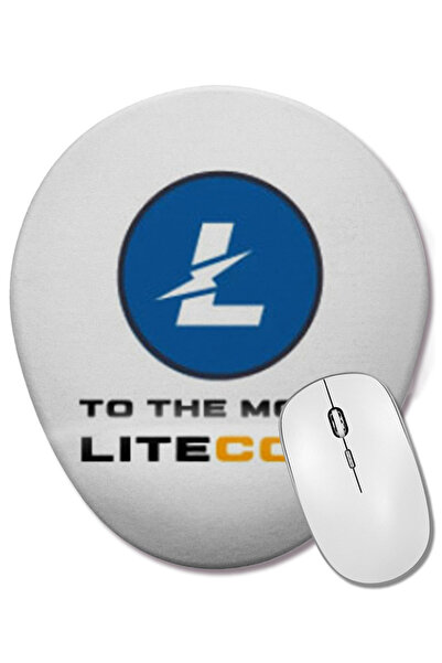 BASKI DÜNYASI Litecoin To The Moon LOGO Οβάλ ποντίκι με υποστήριξη καρπού