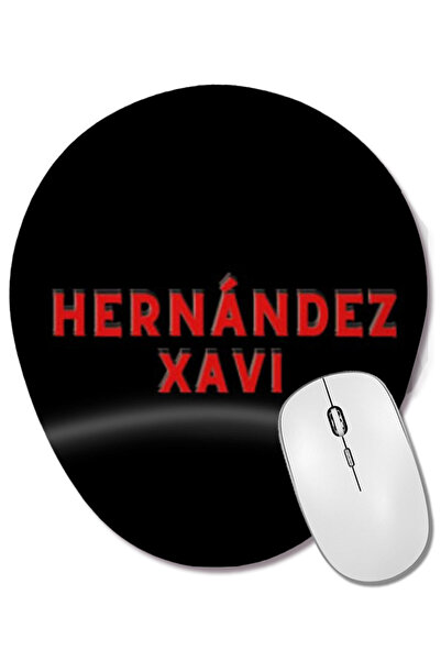 BASKI DÜNYASI Xavi Hernández Art Gift Mouse Pad oval cu suport pentru încheie...