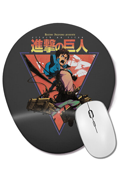 BASKI DÜNYASI Shingeki no Kyojin Attack On Titan Mouse Pad oval cu suport pen...