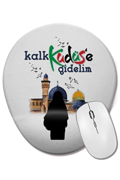 BASKI DÜNYASI Mouse Pad oval cu suport pentru încheietura mâinii, cu textul „...