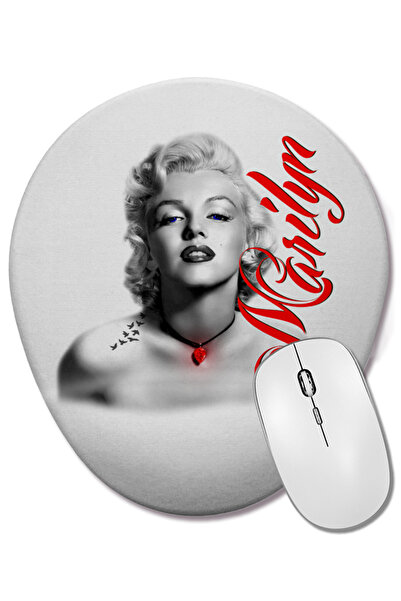 BASKI DÜNYASI Red Marilyn Monroe Mouse Pad oval cu suport pentru încheietura mâinii