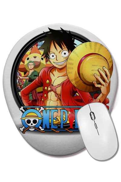 BASKI DÜNYASI Mouse Pad oval One Piece Monkey D. Luffy Anime Roronoa cu suport pentru încheietura mâinii
