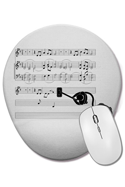 BASKI DÜNYASI Οβάλ ποντίκι ποντικοπληκτής με αστεία στήριξη καρπού με σημειώσ...