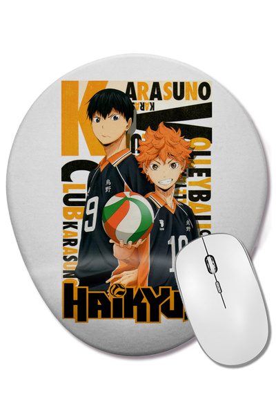 BASKI DÜNYASI Haikyuu Volleyball Karasuno подложка за мишка с овална форма и ...