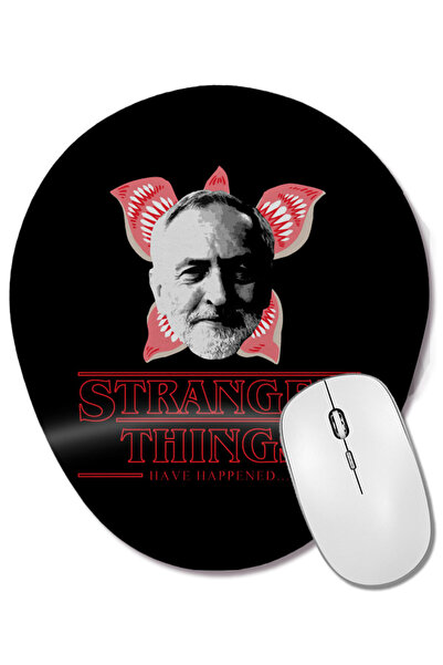 BASKI DÜNYASI Jeremy Corbyn Stranger Things Have Happened Mouse Pad oval cu suport pentru încheietura mâinii