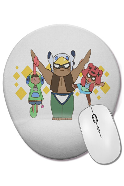 BASKI DÜNYASI Bo Nita și Leon Cute Brawl Stars Mouse Pad oval cu suport pentru încheietura mâinii