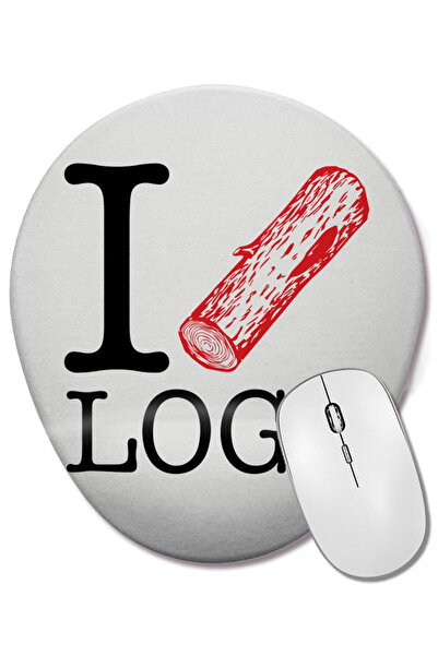 BASKI DÜNYASI Twin Peaks I love Logs Οβάλ ποντίκι με υποστήριξη καρπού