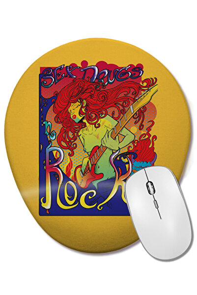 BASKI DÜNYASI Mouse Pad oval cu suport pentru încheietura mâinii pentru muzic...