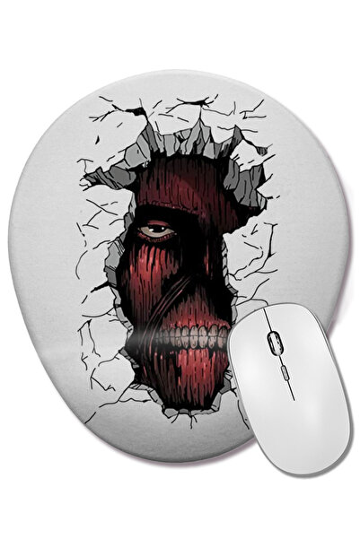 BASKI DÜNYASI Mouse Pad oval Titan Atack On Titan cu suport pentru încheietur...