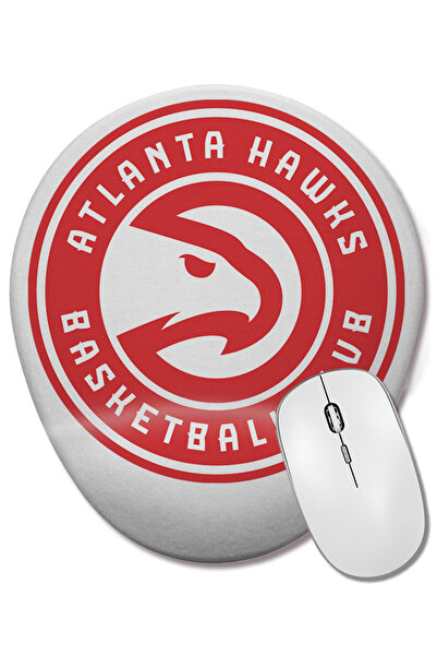 BASKI DÜNYASI Set de baschet Atlanta Hawks Mouse Pad oval cu suport pentru în...