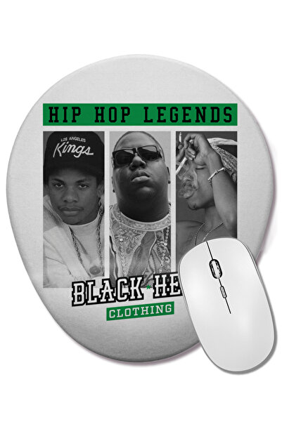 BASKI DÜNYASI Mouse Pad oval Hip Hop Legends cu suport pentru încheietura mâinii