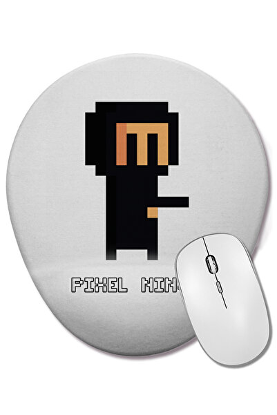 BASKI DÜNYASI Mouse Pad oval Pixel Ninja cu suport pentru încheietura mâinii