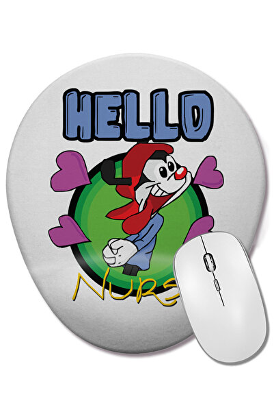 BASKI DÜNYASI Hellooooo Mouse Pad oval pentru asistentă medicală cu suport pe...