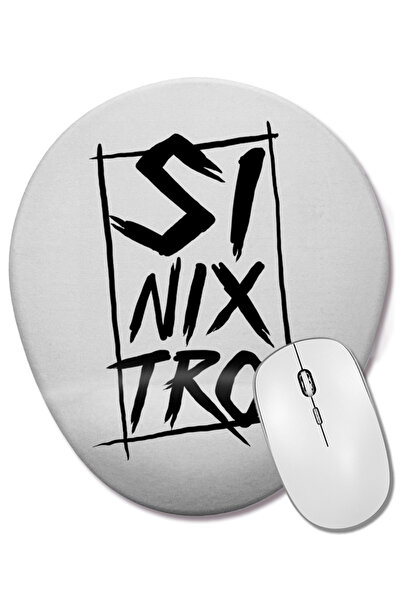 BASKI DÜNYASI Sinixtro Branca Mouse Pad oval cu suport pentru încheietura mâinii