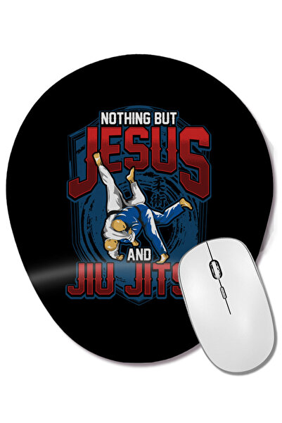 BASKI DÜNYASI BJJ Nimic altcineva decât Isus și Jiu Jitsu Mouse Pad oval cu s...